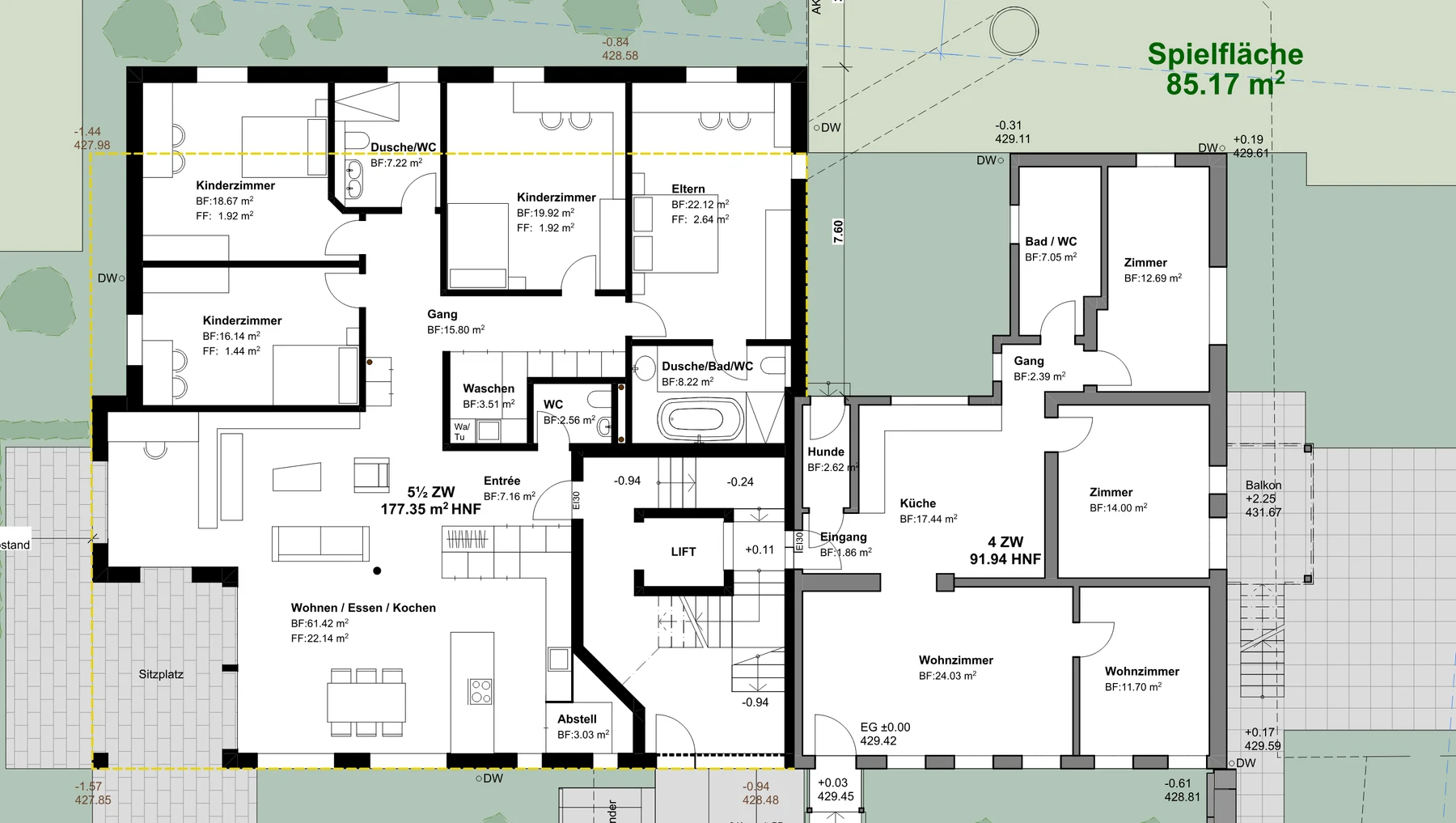 Grundriss Erdgeschoss, Blatt E-EG
