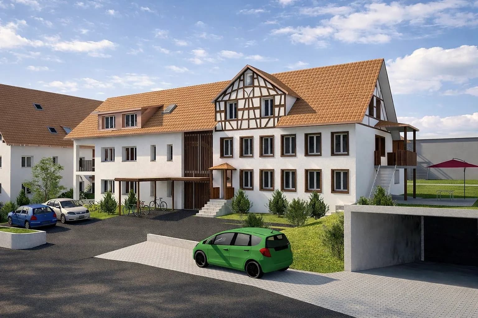 Bestand und Anbau von der Hofseite